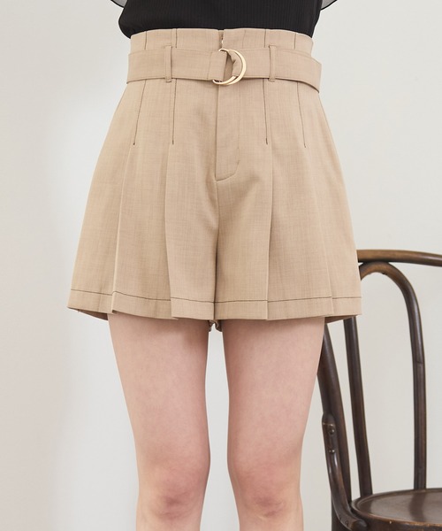 REDYAZEL（レディアゼル）の「配色ステッチハイウエストタックショートパンツ（その他パンツ・レディース・ベージュ/ブルー/グレー・FREE）」の16枚目の写真