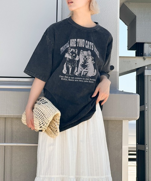 SpRay(スプレイ)の「ピグメントプリントBIGTシャツ(Tシャツ/カットソー・レディース・C/B/A/D・FREE)」の5枚目の写真