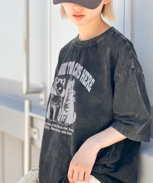 SpRay(スプレイ)の「ピグメントプリントBIGTシャツ(Tシャツ/カットソー・レディース・C/B/A/D・FREE)」の6枚目の写真