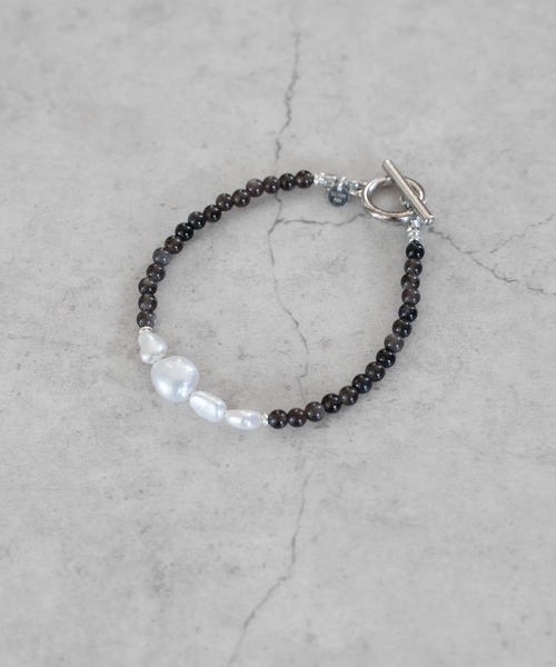 NATURAL STONE&PEARL BRACELET 天然石&淡水パールブレスレット 