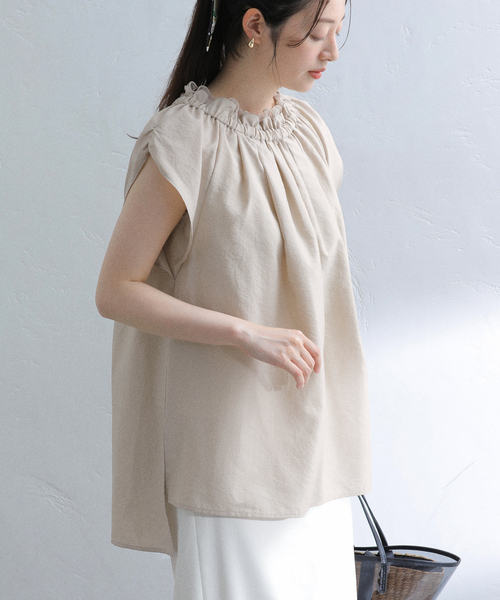 La TOTALITE - 【春物 新入荷】●La TOTALITE/ラトータリテ●2023年製/ドットバンドカラーブラウス/長袖/ハイネック/シアー ベージュ レディース 【中古】春秋 121052 La TOTALITE - 【春物 新入荷】○La TOTALITE/ラトータリテ