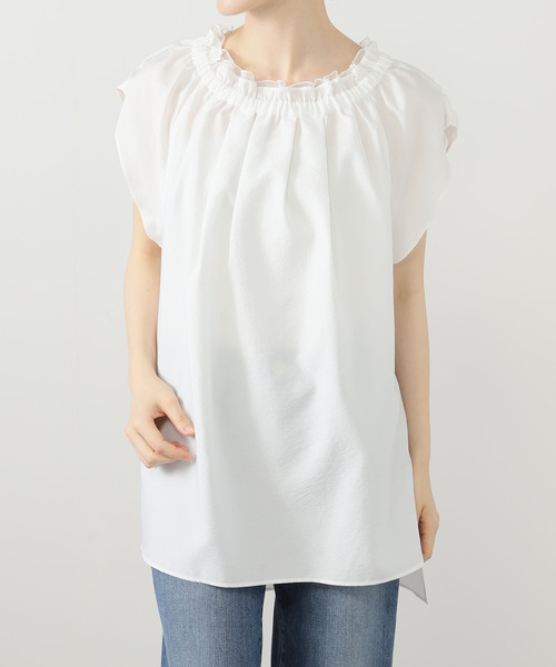 La TOTALITE（ラトータリテ）の「【洗える】ギャザーネックチュニックブラウス（シャツ/ブラウス・レディース・ブラック/ホワイト/ベージュ・FREE）」の14枚目の写真