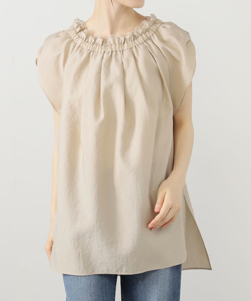 La TOTALITE（ラトータリテ）の「【洗える】ギャザーネックチュニックブラウス（シャツ/ブラウス・レディース・ブラック/ホワイト/ベージュ・FREE）」の17枚目の写真