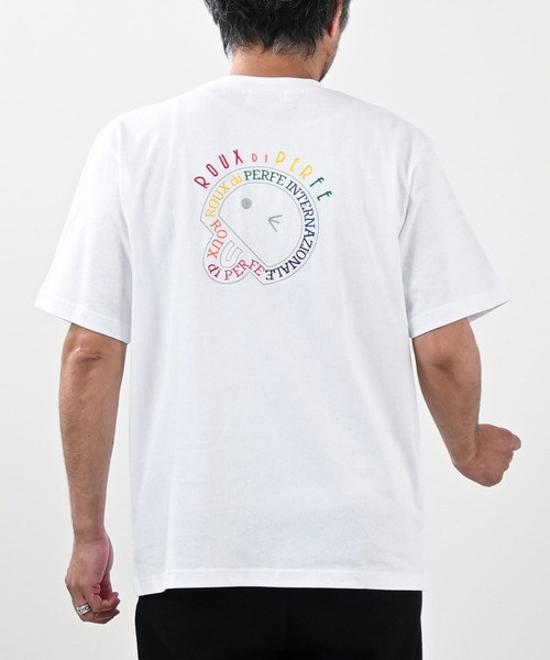 Felt-Maglietta（フェルトマリエッタ）の「[ROUXDI PERFE ルゥディパフィー]レインボー刺繍Tシャツ（Tシャツ/カットソー・メンズ・ホワイト/ブラック・SMALL/MEDIUM/LARGE）」の2枚目の写真