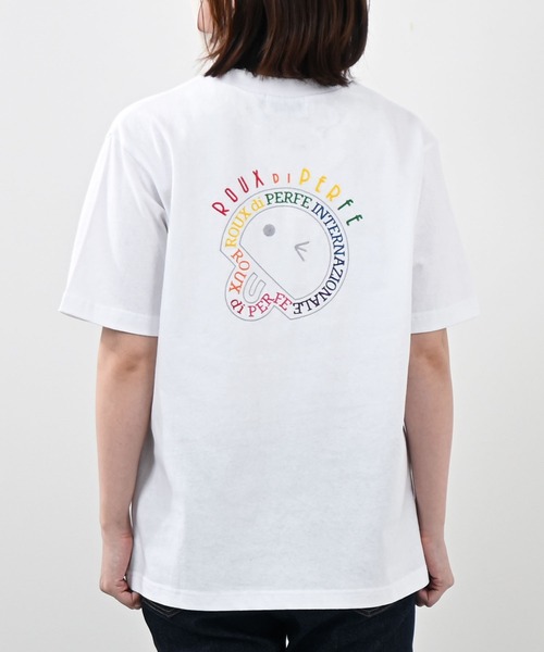Felt-Maglietta（フェルトマリエッタ）の「[ROUXDI PERFE ルゥディパフィー]レインボー刺繍Tシャツ（Tシャツ/カットソー・メンズ・ホワイト/ブラック・SMALL/MEDIUM/LARGE）」の3枚目の写真
