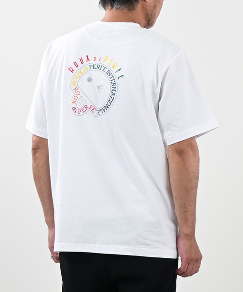 Felt-Maglietta（フェルトマリエッタ）の「[ROUXDI PERFE ルゥディパフィー]レインボー刺繍Tシャツ（Tシャツ/カットソー・メンズ・ホワイト/ブラック・SMALL/MEDIUM/LARGE）」の6枚目の写真