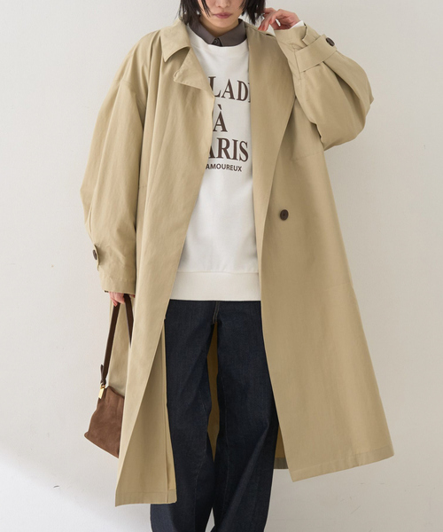 Rouge vif（ルージュヴィフ）の「撥水フォルムステンカラーコート（ステンカラーコート・レディース・ネイビー/ベージュ・36/38）」の2枚目の写真
