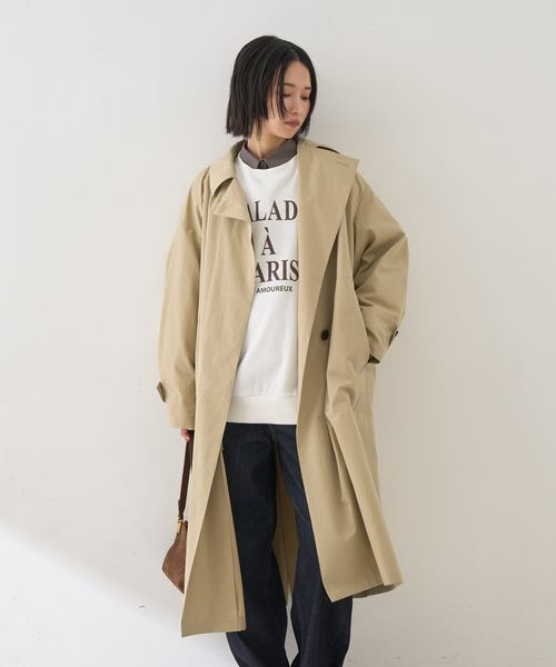 Rouge vif（ルージュヴィフ）の「撥水フォルムステンカラーコート（ステンカラーコート・レディース・ネイビー/ベージュ・36/38）」の3枚目の写真