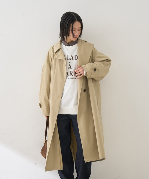 Rouge vif（ルージュヴィフ）の「撥水フォルムステンカラーコート（ステンカラーコート・レディース・ネイビー/ベージュ・36/38）」の4枚目の写真