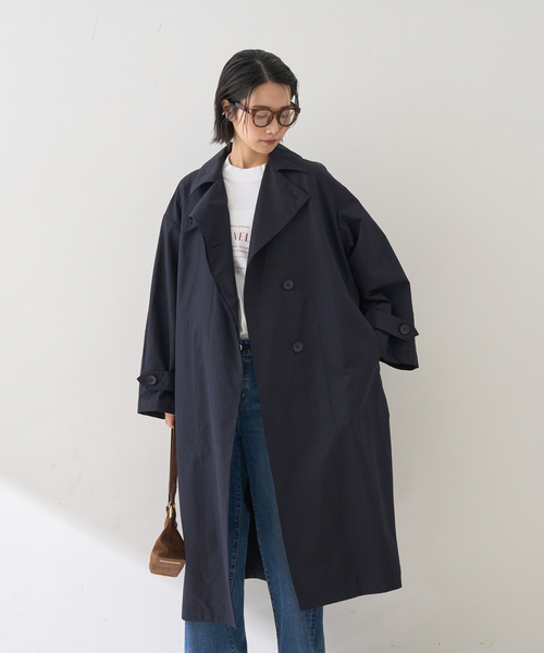 Rouge vif（ルージュヴィフ）の「撥水フォルムステンカラーコート（ステンカラーコート・レディース・ネイビー/ベージュ・36/38）」の10枚目の写真