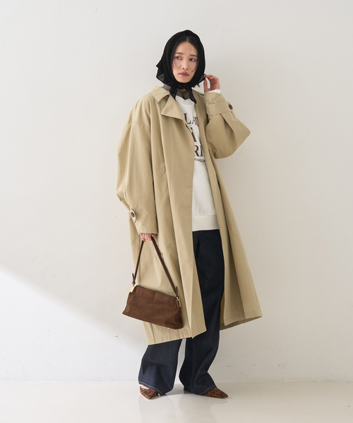 Rouge vif（ルージュヴィフ）の「撥水フォルムステンカラーコート（ステンカラーコート・レディース・ネイビー/ベージュ・36/38）」の15枚目の写真