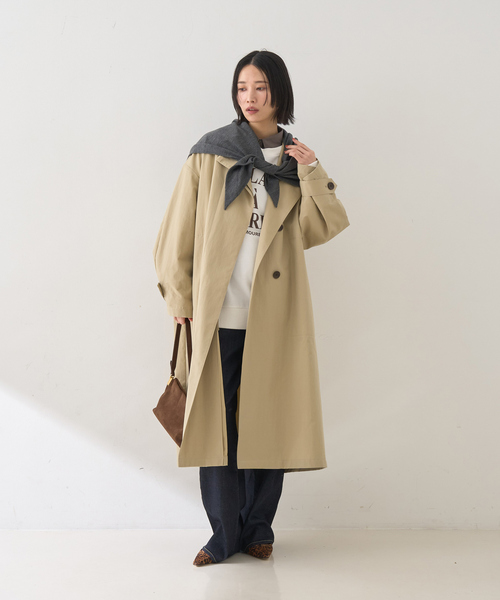 Rouge vif（ルージュヴィフ）の「撥水フォルムステンカラーコート（ステンカラーコート・レディース・ネイビー/ベージュ・36/38）」の17枚目の写真