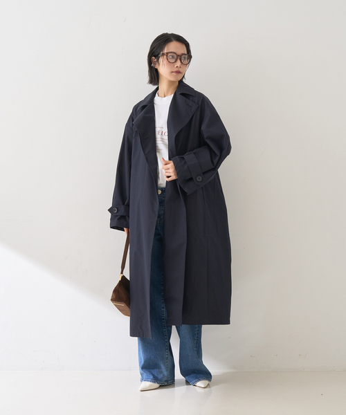 Rouge vif（ルージュヴィフ）の「撥水フォルムステンカラーコート（ステンカラーコート・レディース・ネイビー/ベージュ・36/38）」の19枚目の写真