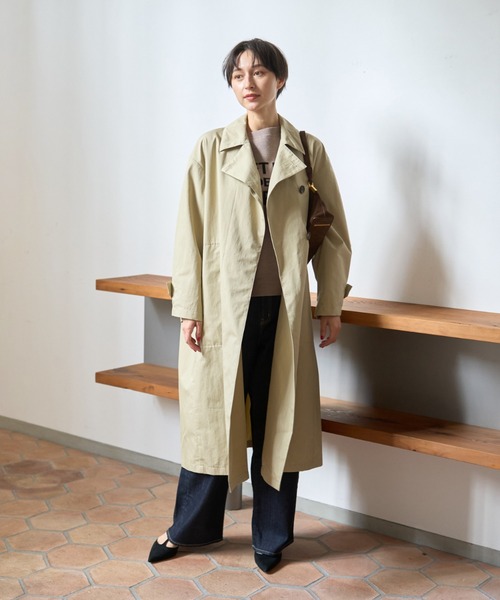 セール】撥水フォルムステンカラーコート（ステンカラーコート