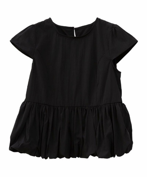 ブラウス シャツ バルーンペプラムブラウス(chiica select) / Tシャツ カットソー 半袖 インナー フレンチスリーブ クルーネック ラ セール】バルーンペプラムブラウス(chiica select) / Tシャツ