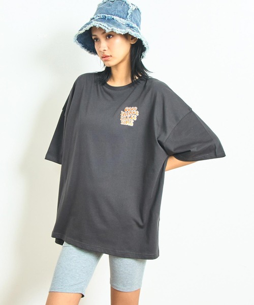 anap mimpi（アナップミンピ）の「箔ロゴプリントビックTシャツ（Tシャツ/カットソー・レディース・オフホワイト/ブラック/ピンク・FREE）」の9枚目の写真