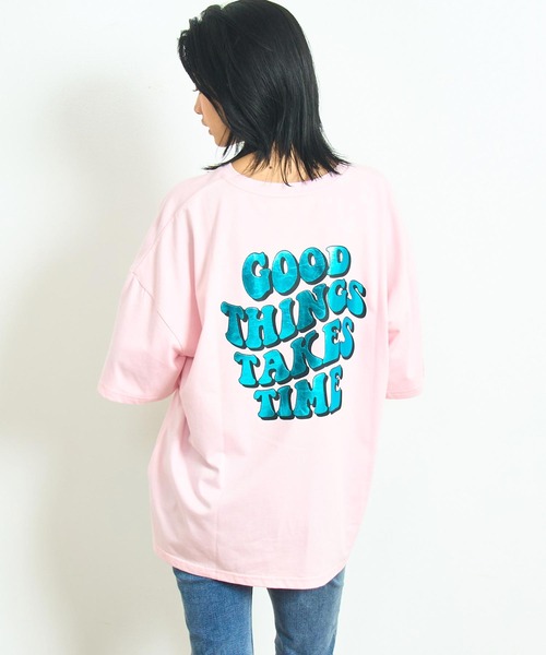 anap mimpi（アナップミンピ）の「箔ロゴプリントビックTシャツ（Tシャツ/カットソー・レディース・オフホワイト/ブラック/ピンク・FREE）」の14枚目の写真