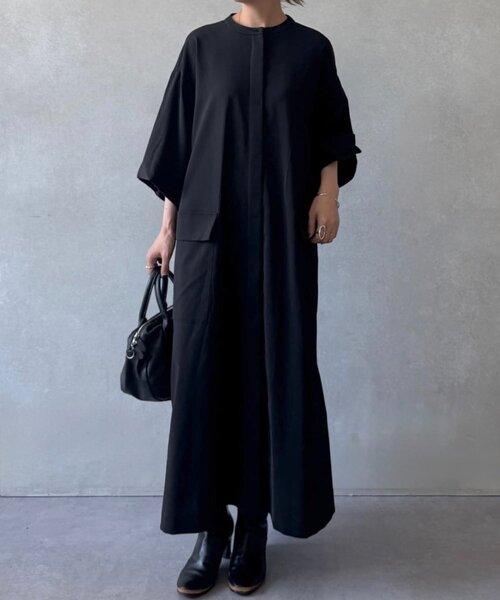 BEARDSLEY（ビアズリー）の「ビッグシャツワンピース（ワンピース・レディース・カーキ/ブラック・FREE）」の9枚目の写真