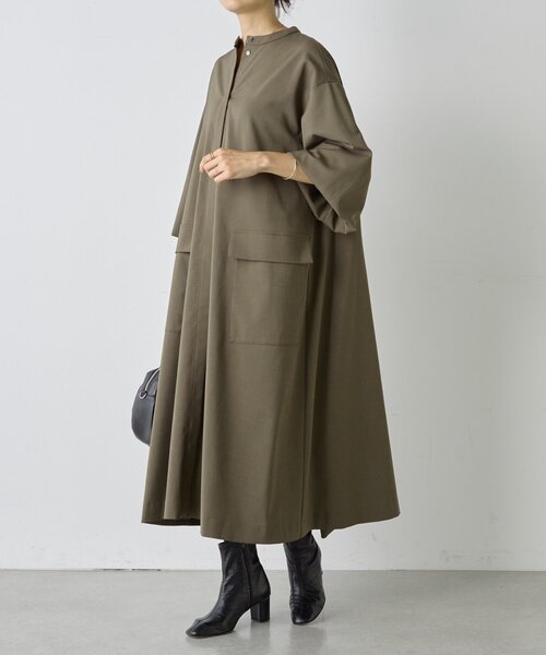 BEARDSLEY（ビアズリー）の「ビッグシャツワンピース（ワンピース・レディース・カーキ/ブラック・FREE）」の12枚目の写真