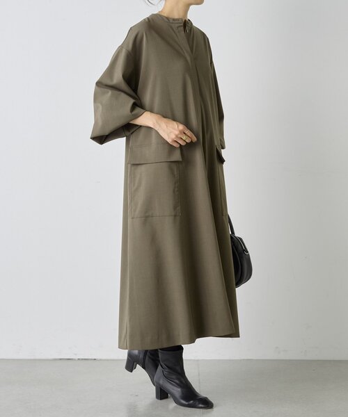 BEARDSLEY（ビアズリー）の「ビッグシャツワンピース（ワンピース・レディース・カーキ/ブラック・FREE）」の14枚目の写真