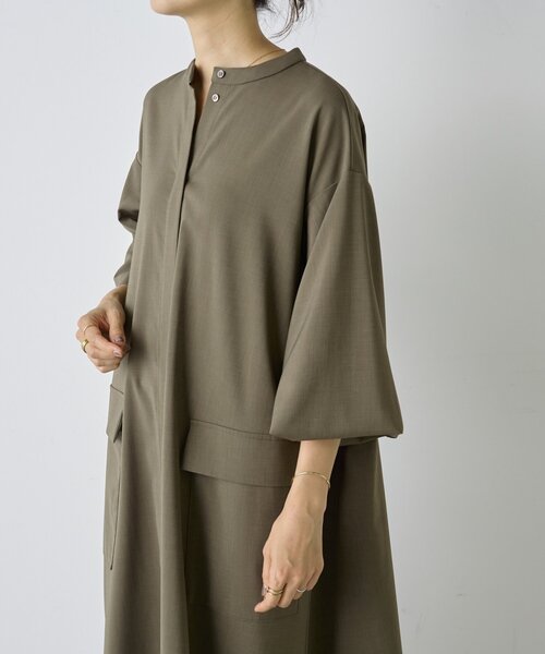 BEARDSLEY（ビアズリー）の「ビッグシャツワンピース（ワンピース・レディース・カーキ/ブラック・FREE）」の17枚目の写真