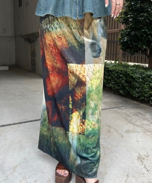 Ameri(A)Silvia Conde Olivan×Ameri VELOUR SKIRT(XJ[g)