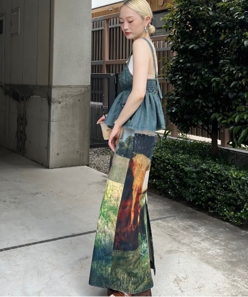 Silvia Conde Olivan×Ameri VELOUR SKIRT（スカート）｜Ameri