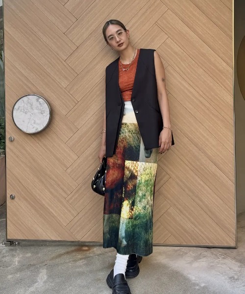 Silvia Conde Olivan×Ameri VELOUR SKIRT（スカート）｜Ameri
