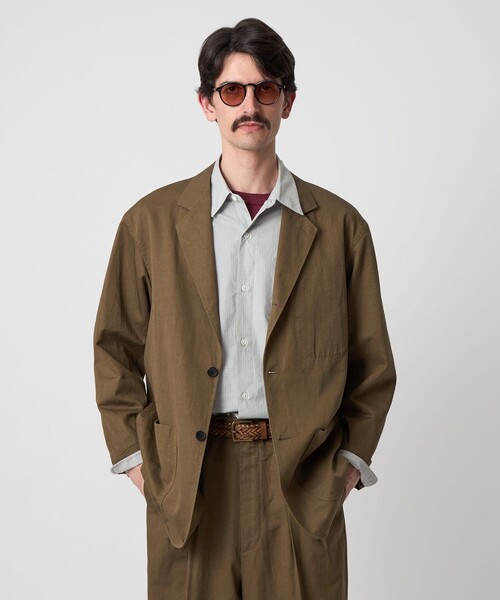 Steven alan テーラードジャケット　麻 Steven Alan＞ コットン/リネン ツイル シングルブレスト 3B
