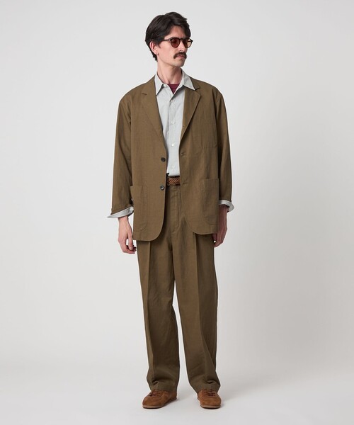 Steven alan テーラードジャケット　麻 Steven Alan＞ コットン/リネン ツイル シングルブレスト 3B
