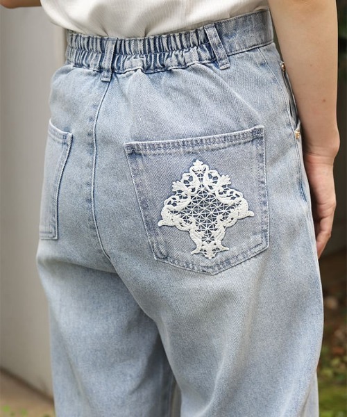 axes femme(アクシーズファム)の「ワイドストレートデニムパンツ(デニムパンツ・レディース・ケミカルウォッシュ/インディゴブルー・FREE)」の22枚目の写真