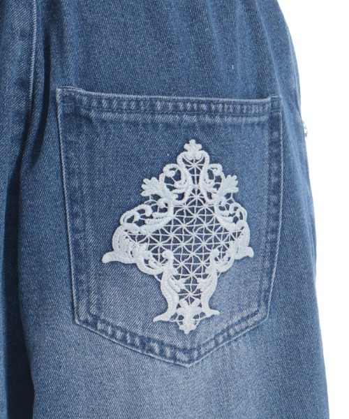 axes femme(アクシーズファム)の「ワイドストレートデニムパンツ(デニムパンツ・レディース・ケミカルウォッシュ/インディゴブルー・FREE)」の11枚目の写真