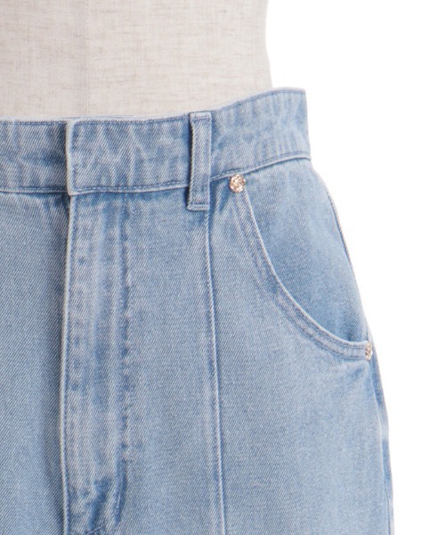 axes femme(アクシーズファム)の「ワイドストレートデニムパンツ(デニムパンツ・レディース・ケミカルウォッシュ/インディゴブルー・FREE)」の7枚目の写真