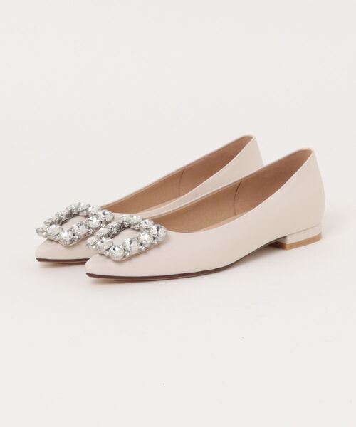 12Twelve Agenda（トゥエルブ　アジェンダ）の「ビジューバックルフラットシューズ（パンプス・レディース・ブラック/ライトグレー/ベージュ・S/M/L）」の3枚目の写真