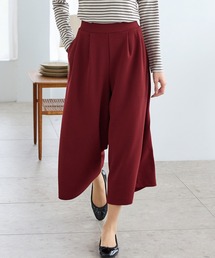 ガウチョパンツ レッド パンツ ロング丈 ガウチョパンツ レディース ズボン ボトムス
