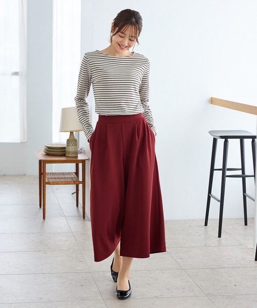 Honeys(ハニーズ)の「カット素材ガウチョパンツ(その他パンツ・レディース・ネイビー/グリーン/ブラウン/ボルドー/グレイッシュベージュ/ブラック・3L/L/LL/M/S)」の12枚目の写真