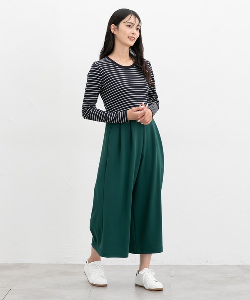 Honeys(ハニーズ)の「カット素材ガウチョパンツ(その他パンツ・レディース・ネイビー/グリーン/ブラウン/ボルドー/グレイッシュベージュ/ブラック・3L/L/LL/M/S)」の15枚目の写真