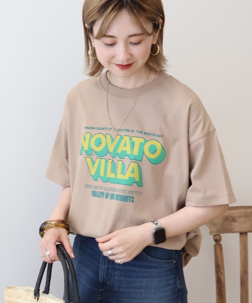 AMERICAN HOLIC(アメリカンホリック)の「配色ロゴプリントTシャツ(Tシャツ/カットソー・レディース・ライトグレー/オフホワイト/ベージュ・M/L)」の5枚目の写真