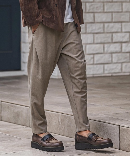 CAMBIO（カンビオ）の「mp13922-Slacks Fabric Tapered Pants テーパードパンツ（スラックス・メンズ・ブラック/ベージュ/ブラウン/チャコール・S/M/L）」の4枚目の写真