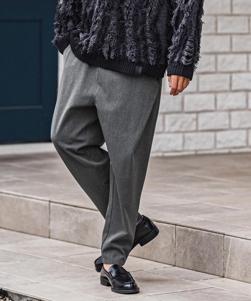 CAMBIO（カンビオ）の「mp13922-Slacks Fabric Tapered Pants テーパードパンツ（スラックス・メンズ・ブラック/ベージュ/ブラウン/チャコール・S/M/L）」の2枚目の写真