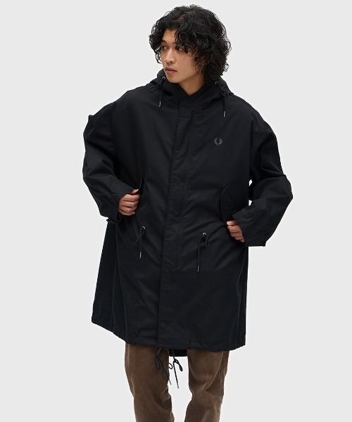 FRED PERRY フレッドペリー フィッシュテイルパーカ 38/チャコール Oversized Fishtail Parka Jacket／オーバーサイズフィッシュ