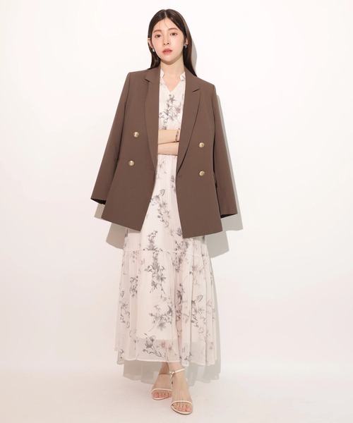 Rirandture（リランドチュール）の「シャーリングフリルプリントワンピース（ワンピース・レディース・グレイッシュベージュ/ミント・0/2/1）」の14枚目の写真