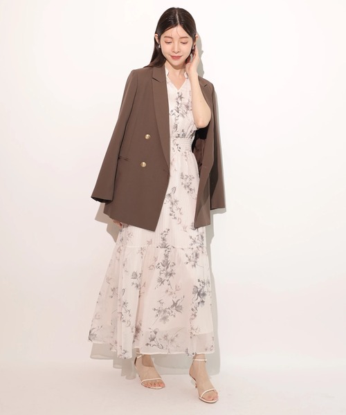 Rirandture（リランドチュール）の「シャーリングフリルプリントワンピース（ワンピース・レディース・グレイッシュベージュ/ミント・0/2/1）」の15枚目の写真