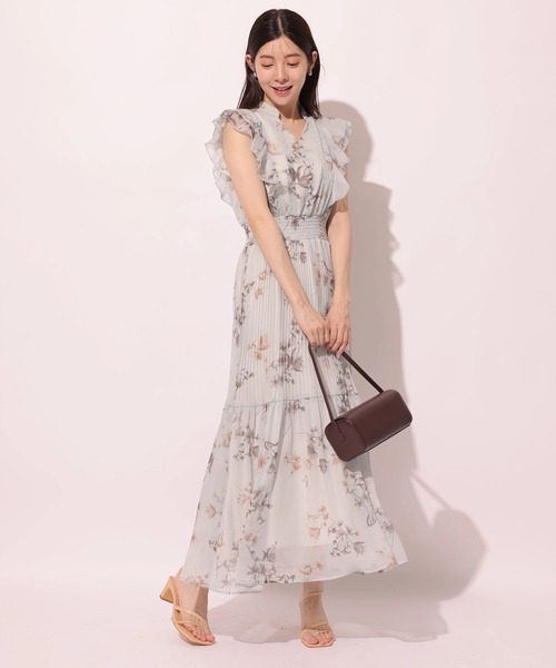 Rirandture（リランドチュール）の「シャーリングフリルプリントワンピース（ワンピース・レディース・グレイッシュベージュ/ミント・0/2/1）」の22枚目の写真