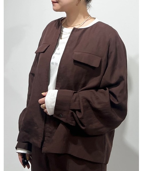 ◇クルーネックショートブルゾン（ブルゾン）｜human woman