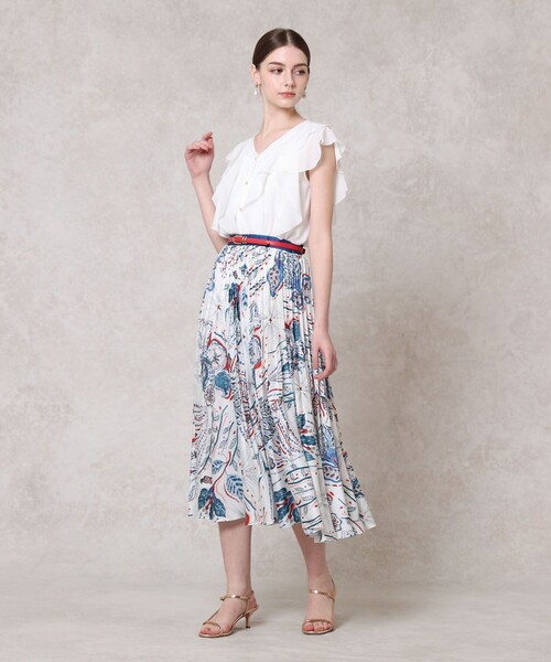 ANAYI（アナイ）の「ボイルフリルVネックブラウス（シャツ/ブラウス・レディース・ライトブルー/ブラック/ホワイト・38/36）」の13枚目の写真