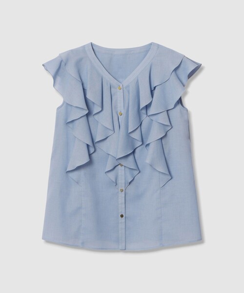 ANAYI（アナイ）の「ボイルフリルVネックブラウス（シャツ/ブラウス・レディース・ライトブルー/ブラック/ホワイト・38/36）」の15枚目の写真