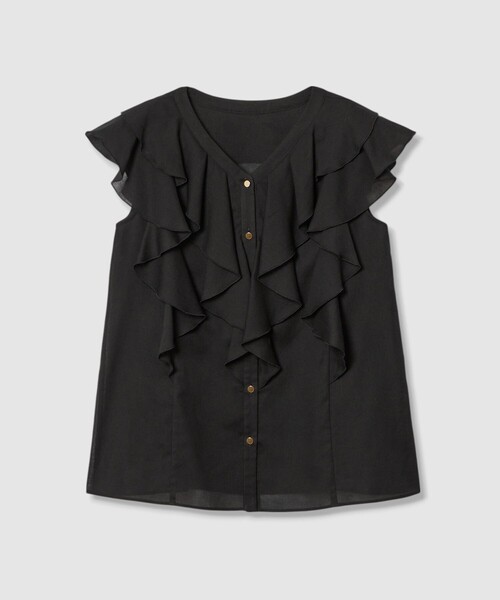 ANAYI（アナイ）の「ボイルフリルVネックブラウス（シャツ/ブラウス・レディース・ライトブルー/ブラック/ホワイト・38/36）」の18枚目の写真