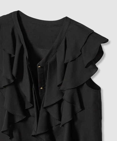 ANAYI（アナイ）の「ボイルフリルVネックブラウス（シャツ/ブラウス・レディース・ライトブルー/ブラック/ホワイト・38/36）」の20枚目の写真