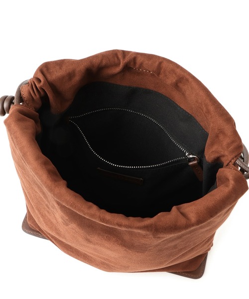 サステナブル】アーティフシャルレザー巾着バッグ（ショルダーバッグ